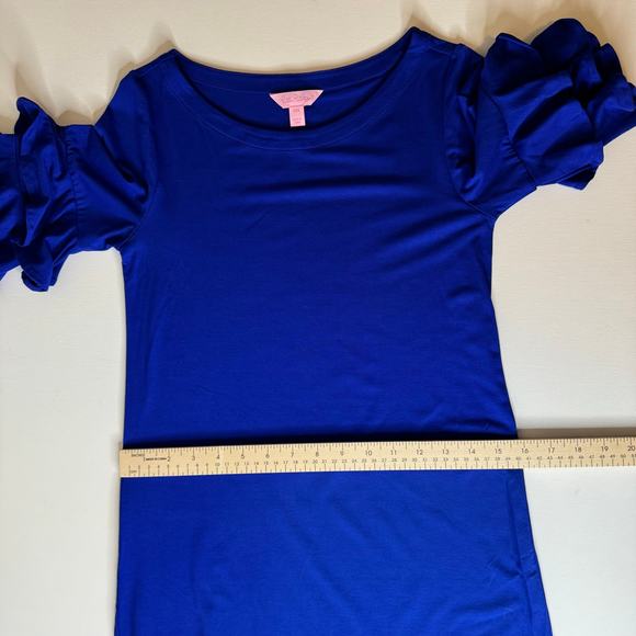 Lilly Pulitzer Lula Dress in Twilight Blue Sz XXS Ruffle Sleeve Preppy Vacation - Picture 10 of 11